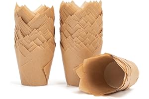 200pcs Tulip Cupcake Liners for Baking, Standard Muffin Liners Holders, Food Grade & Grease-Proof Baking Cups for Party, Wedd