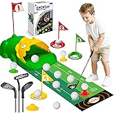 Upgraded Kids Golf Set Kids Golf Clubs With Auto Golf Returner Toddler Golf Set With Glow Balls 3-8 Toddler Mini Golf Games Gator Golf Indoor Outdoor Sports Toys for Boys Valentines Day Gifts for Kids