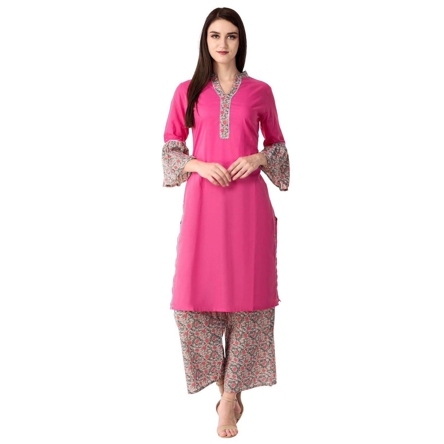 khushal k women's rayon kurta with palazzo set