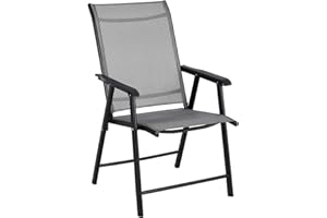 BTEXPERT Heavy Duty Patio Folding Chair Outdoor Indoor Portable Dining Sling Back Metal Frame with Armrests Lawn Pool Courtyard Porch Balcony Garden (1)