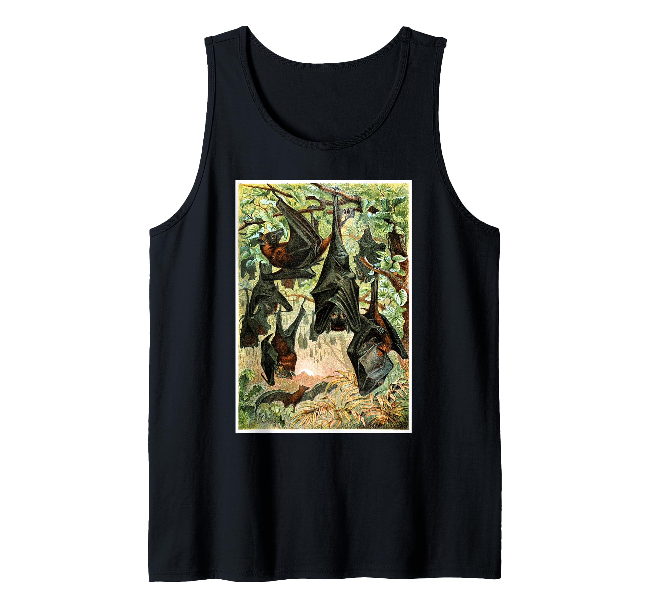 Flying Foxes Bats Hanging Bat Vintage Animal Illustration Tank Top