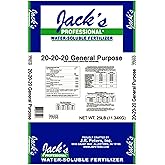 Jack's Classic 20-20-20 All Purpose Water-Soluble Fertilizer, 25lb | Powdered, Targeted Micronutrient Package, Promotes Growth, Green-Up, and Leaf Expansion on All Indoor and Outdoor Plants