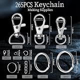 LEOBRO 265PCS Keyring Making Kit with Metal Keychains & Clasps view 2