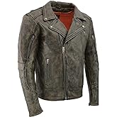 Milwaukee Leather Men's Premium Leather Motorcycle Classic MC Style Rider Jacket w/Removable Liner