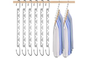 Meneicvy Clothes Hanger Space Saving for Closet Organize, 6 Pack Cascading Coat Hangers for Wardrobe Storage Organize, Sturdy