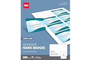 Office Depot Name Badge Labels, 2 1/3in. x 3 3/8in., White, Pack of 160, OD98843