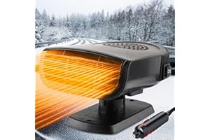 HKIORE Car Heater Portable Car Heater: 12V 2-in-1 Portable Defroster That Plugs into Cigarette Lighter for Car, SUV (Black)