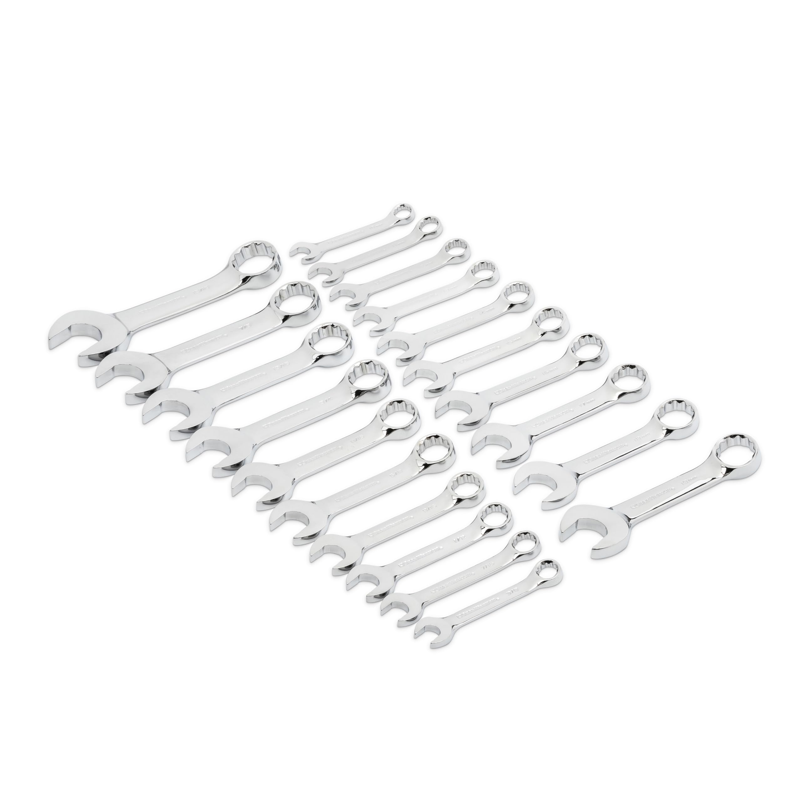 GearWrench 20 Pc. 12 Point Stubby Combination SAE/Metric Wrench Set - 81903 — image 1
