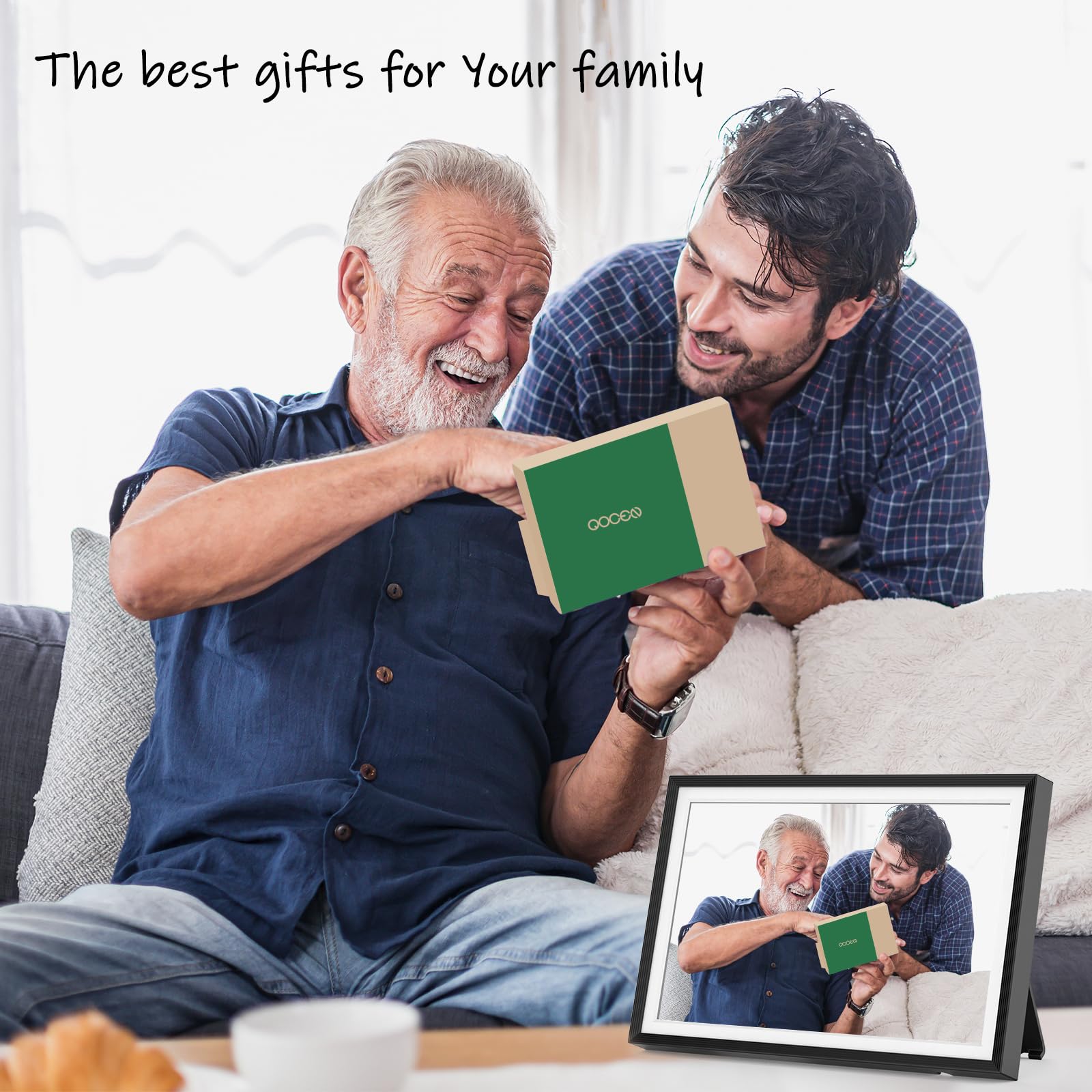 Frameo 10.1 inch Digital Picture Frame, Smart WiFi Digital Photo Frame with 32G Memory, HD Touch Screen, Auto-Rotate, Slideshow, Easy Setup, Share Photos and Videos Anywhere(Black)