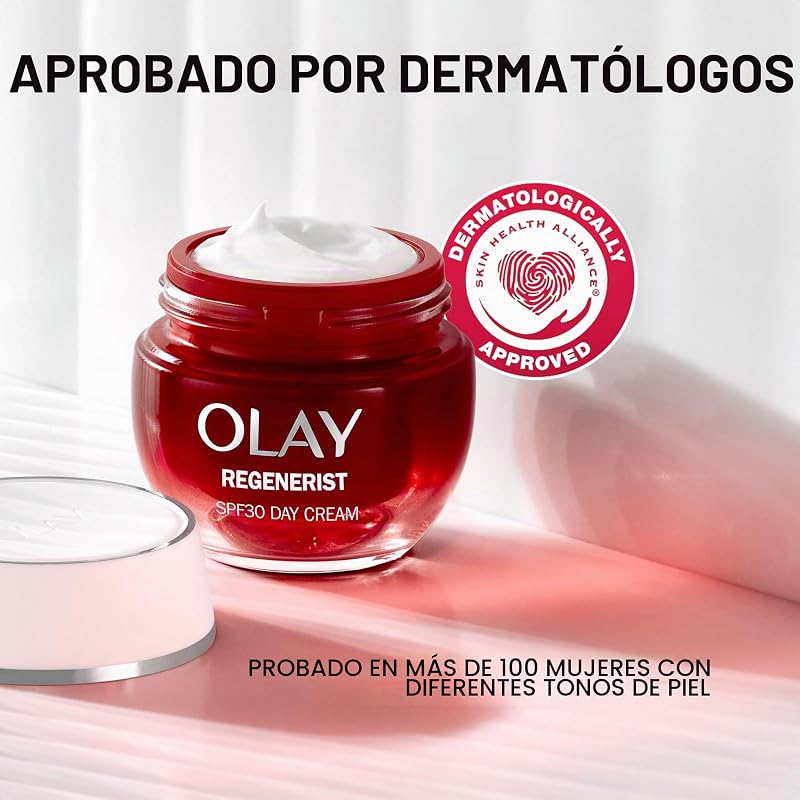 Regenerist Day Face Cream SPF 30 - Creme facial anti-rugas para mulheres com protetor solar, niacinamida e peptídeos para firmar, hidratar e renovar a pele, creme facial não oleoso, 50 ml