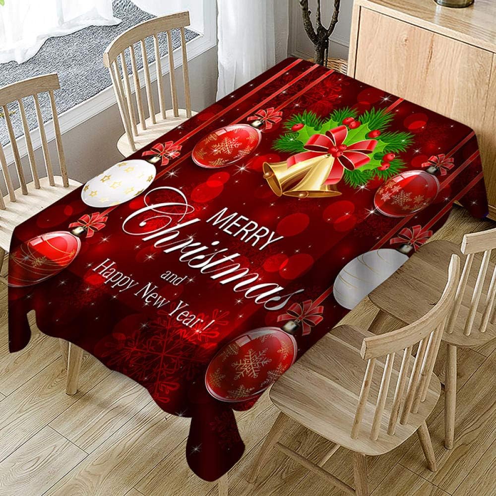 SjyBed Tablecloth Christmas 3D Printed Waterproof Household Rectangular