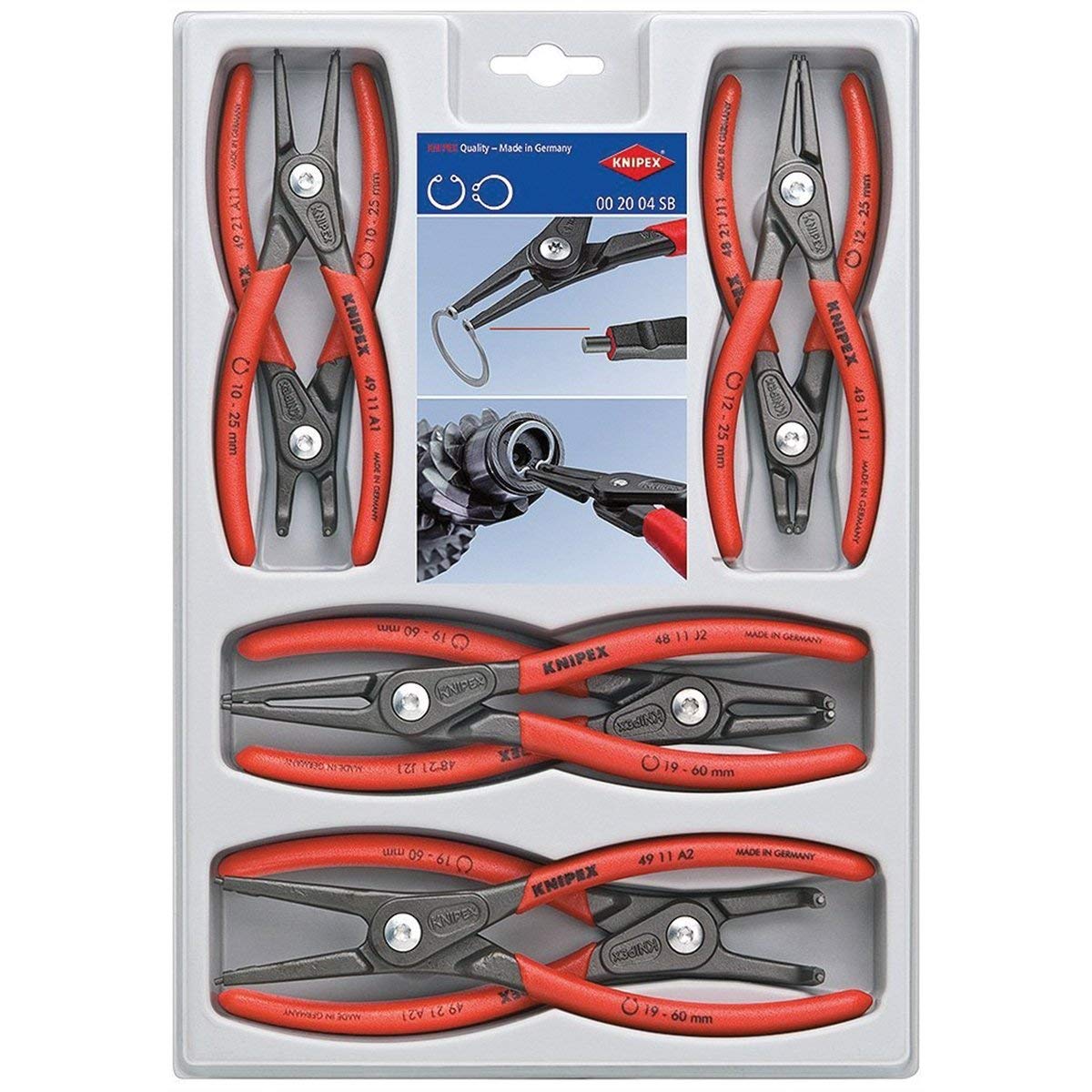 KNIPEX Precision Circlip Pliers Set 8 Parts, 00 20 04 SB