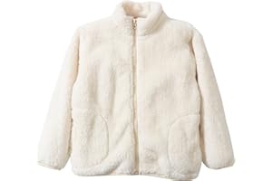 CECORC Mommy and Me Fleece Jacket for Boys and Girls, Soft & Cozy Full-Zip Flannel Coat, Winter Warm Stand-Collar Outerwear