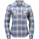 Outback Trading Company Women's Cotton Plaid Shirt | Long Sleeve Button-Down Western Shirt | Chest Pockets & Adjustable Cuffs