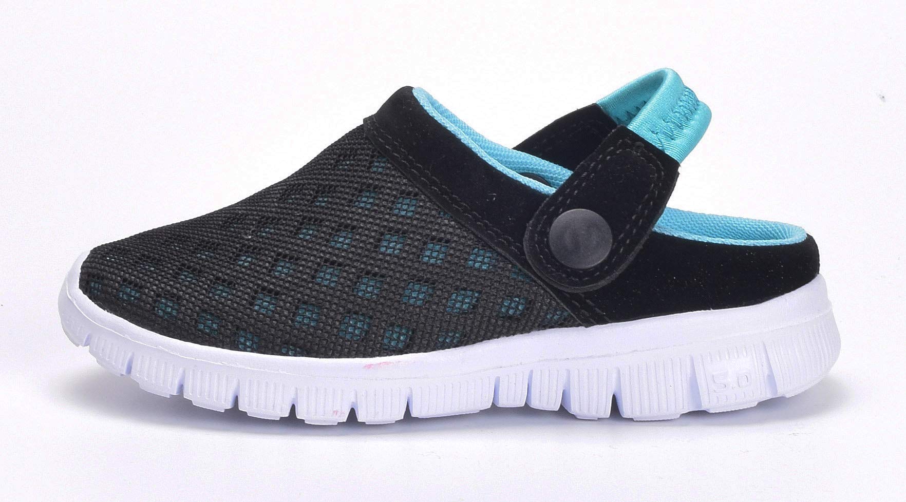 Clogs Kinder Hausschuhe Jungen Mädchen Gartenschuhe Pantoletten Strand Sandalen Atmungsaktiv rutschfest,11-Blau,34 EU 3