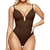 Popilush Shapewear Bodysuits for Women - Tummy Control Body Suits for Womens Deep V Corset Tops Thong Concert Outfits