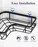 Kitsure Corner Shower Caddy 2 Pack Rustproof Organizer 20lb Adhesive Black view 8