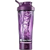 VOLTRX VortexBoost Electric Shaker Bottle, USB C Rechargeable Protein Shake Mixer, Shaker Cups for Protein Shakes and Meal Replacement Shakes, BPA-Free, Made with Tritan,Purple