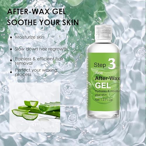 Before And After Waxing Skin Care Products, Chamomile Pre Wax Cleanser  Lotion, Almond Oil Moisturizing Wax Remover, Post Wax Cooling Aloe Vera Gel,  3 Bottles Hair Removal Waxing Kit for Women in