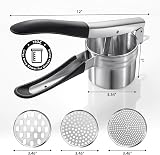 Sopito Potato Ricer 15oz Stainless Steel with 3 Discs Masher Heavy Duty view 6