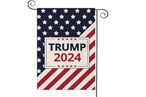 WENWELL Donald Trump 2024 House Garden Flags,Make America Great Again Burlap Yard Sign Decorations,Trump is our President Banners for Outdoor 12 x 18 Inch Double Sided