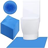 Blue Upgraded 25 Pack Disposable Toilet Mats,Super Absorbent Toilet Training Mat for Kids & Adults,Non-Slip Pads for Bathroom Floor,U-Shaped Potty Training Rug,Around Toilet Urine Protector 24"x22"