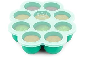 KeaBabies Silicone Food Freezer Trays with Lid, 60 ml x 10 Pods Baby Food Storage Containers, Easy Puree Meal Prep, Breast Mi