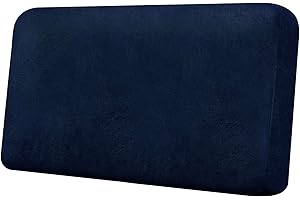 Imnopqr Loveseat Cushion Cover Leather-Look 1PC Stretch Love Seat Slipcover for Living Room Individual Couch Seat Protector, Pet-Friendly, Non-Slip, Easy Fit - Navy