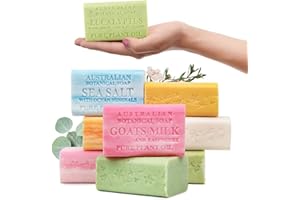 Australian Botanical Soap, 6.6 OZ, Triple Milled Bars with Pure Plant Oil, Natural Soap Base, Enriched with Organic Shea Butter, for Men, Women, All Skin Types, Variety Pack of 8, Packaging May Vary