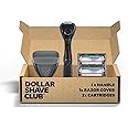 Dollar Shave Club | The Guest Pass Shave Set | 2 Swift Rinse Refill Cartridges, 1 Handle (Black), 1 Razor Cover