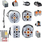 SEEMEY 32Pcs Power Function Set Motor Compatible with L Brand Technic-Parts | Building Blocks Bulk Pieces，with M/L/XL/Servo Motors &amp; Remote Control Receiver
