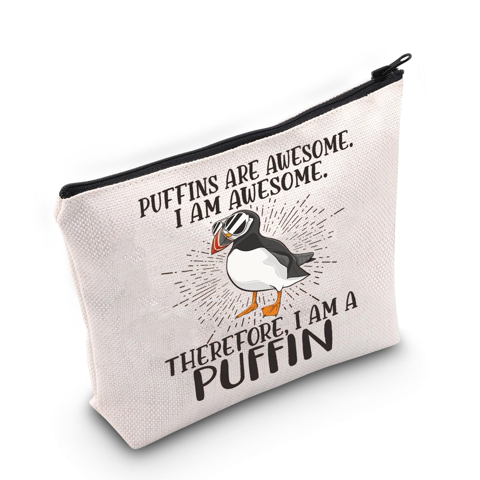 LEVLO Puffin Cosmetic Makeup Bag - Puffin Lover Gift - Puffins Are Awesome - Cosmetic Zipper Pouch Bag - Travel Accessory