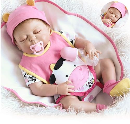 Lifelike Reborn Baby Dolls Silicone Full Body Girl 22 Inch