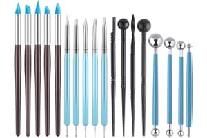 Thyrflen 18PCS Silicone Clay Sculpting Tools, Silicone Painting Brushes Kit, Clay Shaper Tool for Nail Art, Dotting, Shaping, Modeling, Air Dry Clay, Pottery, Ceramics, Polymer Clay, Crafts Supplies