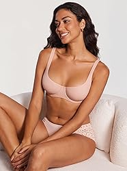 DOBREVA Women's Unlined Balconette Bra Underwire