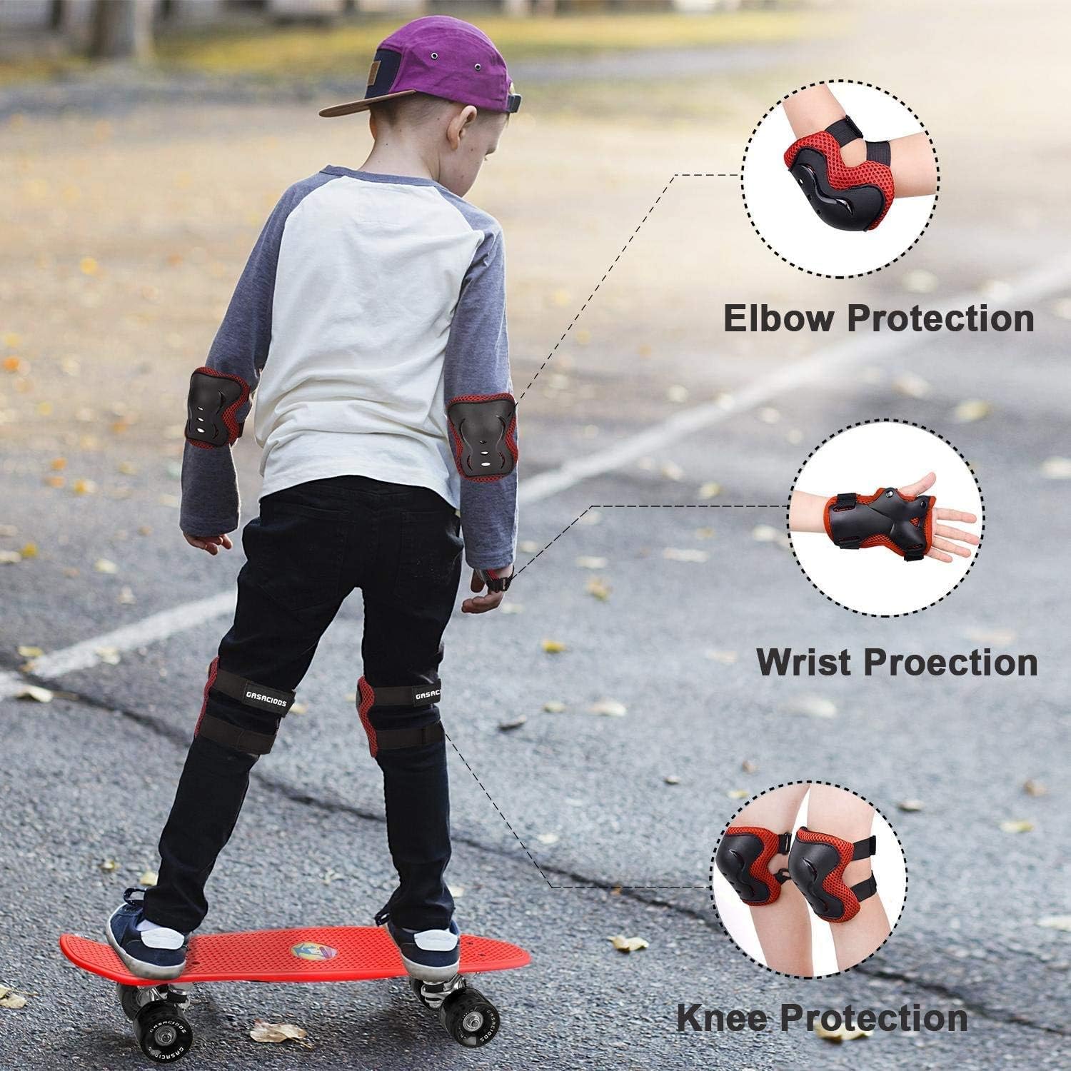 Youth Kids Knee Pad Elbow Pads Wrist Guards Protective Gear