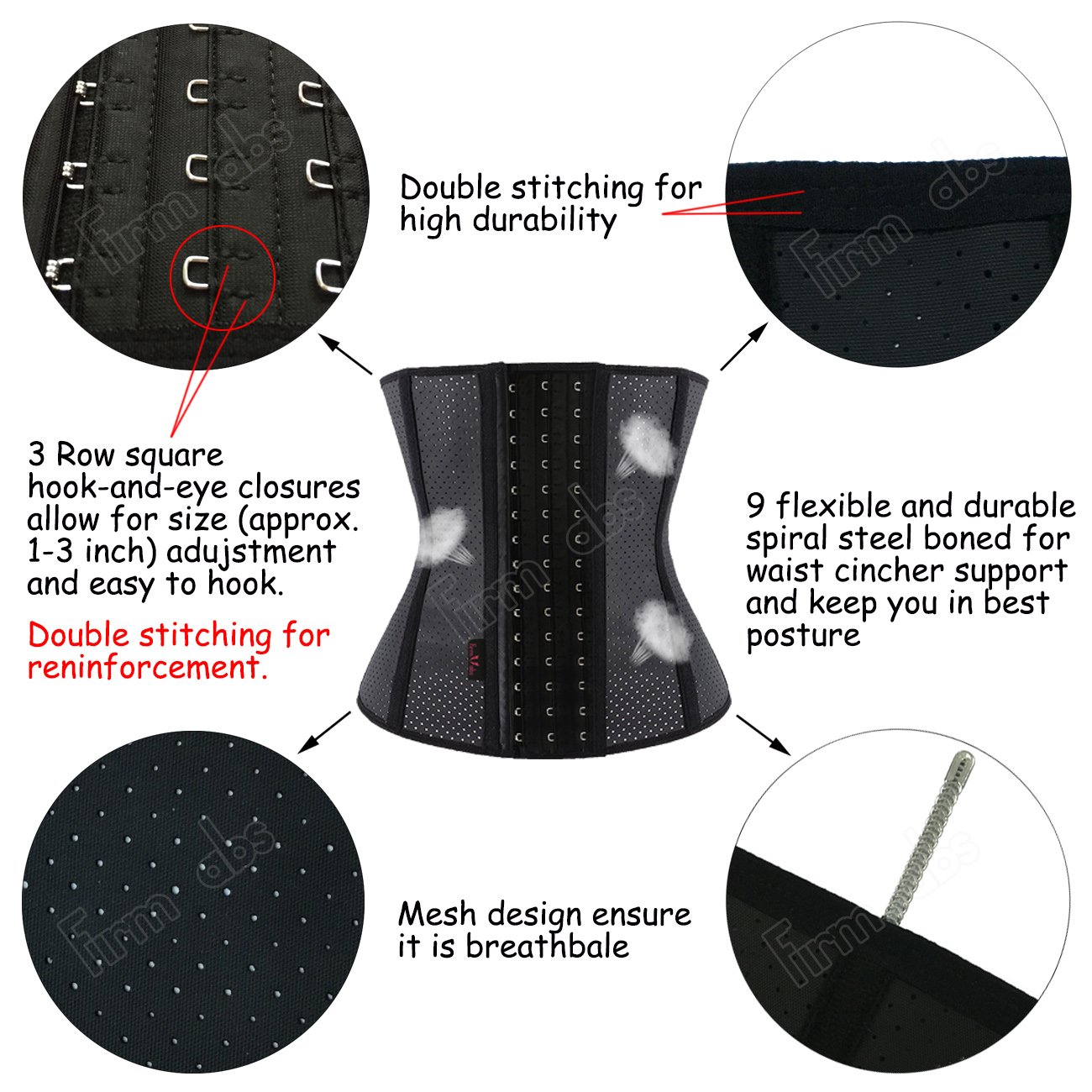 FIRM ABS Women\'s Waist Cincher Trainer Body Girdle Corset Gym Workout Sport waist trimmer