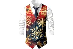 Christmas Vest Men Ugly Style Sleeveless Design Waistcoat with Adjustable Back Holiday Patterns Business Formal Wear