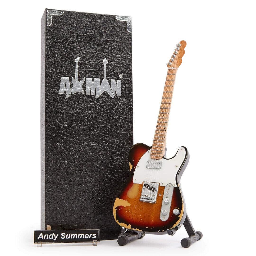 Andy Summers - 1963 Miniature Guitar Replica - Music Gifts - Handmade Ornamental 1/4 Scale - Includes a Display Box, Name Tag and Miniature Guitar Stand
