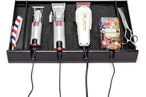 CESTOMEN Barber Clipper Tray，Clippers Organizer Razor Case with 4 Notches, Anti-Slip Hair Trimmer Holder Tray Barber Tool Box（Rectangle）