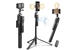 K&F CONCEPT 71“ Face Tracking Tripod for iPhone, Auto Face Tracking Selfie Stick with 2 Fill Lights, Auto Face Tracking Tripo