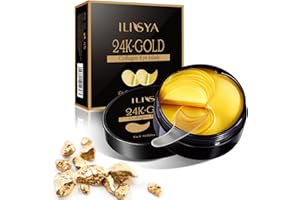24K Gold Eye Masks Under Eye Collagen Patches Eye Gel for Dark Circles Puffy Eyes Under Eye Bags Moisturizing Eye Treatment M