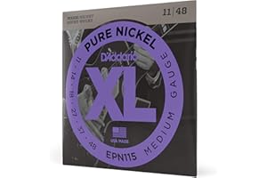 D'Addario EPN115 Pure Nickel Electric Guitar Strings - Blues/Jazz Rock 11-48