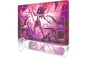cyaboyibo MTG Playmat with Zones, MTG Playmat 24" x 14" TCG Card Playmats Stitched Edges Playmat for MTG with Storage Bag Smooth Surface Battle Game Batgirl MTG Playmat with Zones