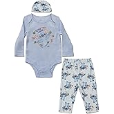 Magic Threadz Disney Clothes Baby Boys Bodysuit, Pants & Hat 3-Piece Outfit – Mickey, Pooh, Stitch, Cars, & Spiderman (0–9M)