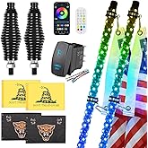 Ehaho 2 Pack 3FT Whip Lights with Spring Base,LED Whip Light with App & Remote Control, Spiral RGB Chasing Lighted Whips with Rocker Switch, Music Whip Light for UTV ATV Polaris RZR Can-Am SXS Truck