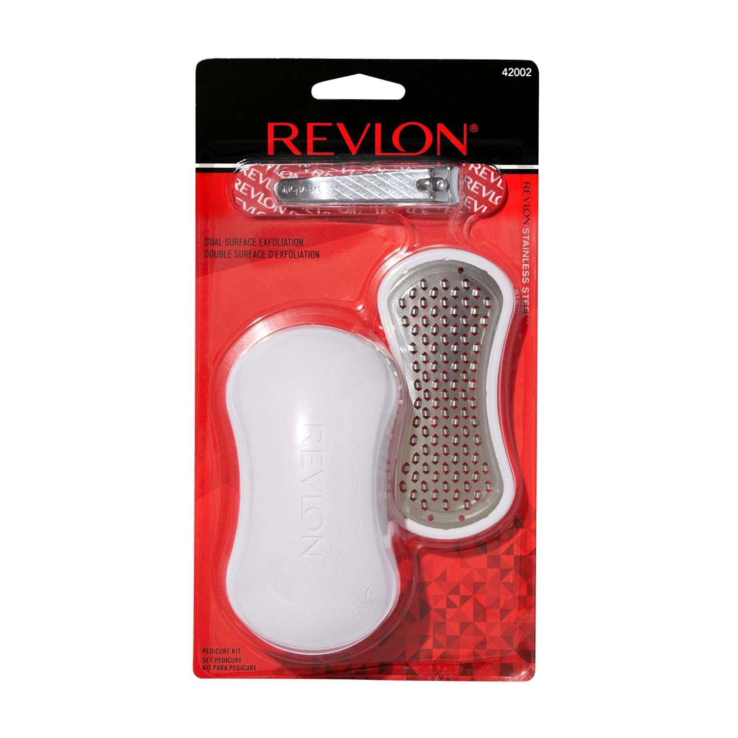 Revlon Pedi Expert, 3 pc Pedicure Kit includes Stainless Steel Dual Surface Exfoliator, Nail Clipper, and Nail File : Body Makeup : Beauty