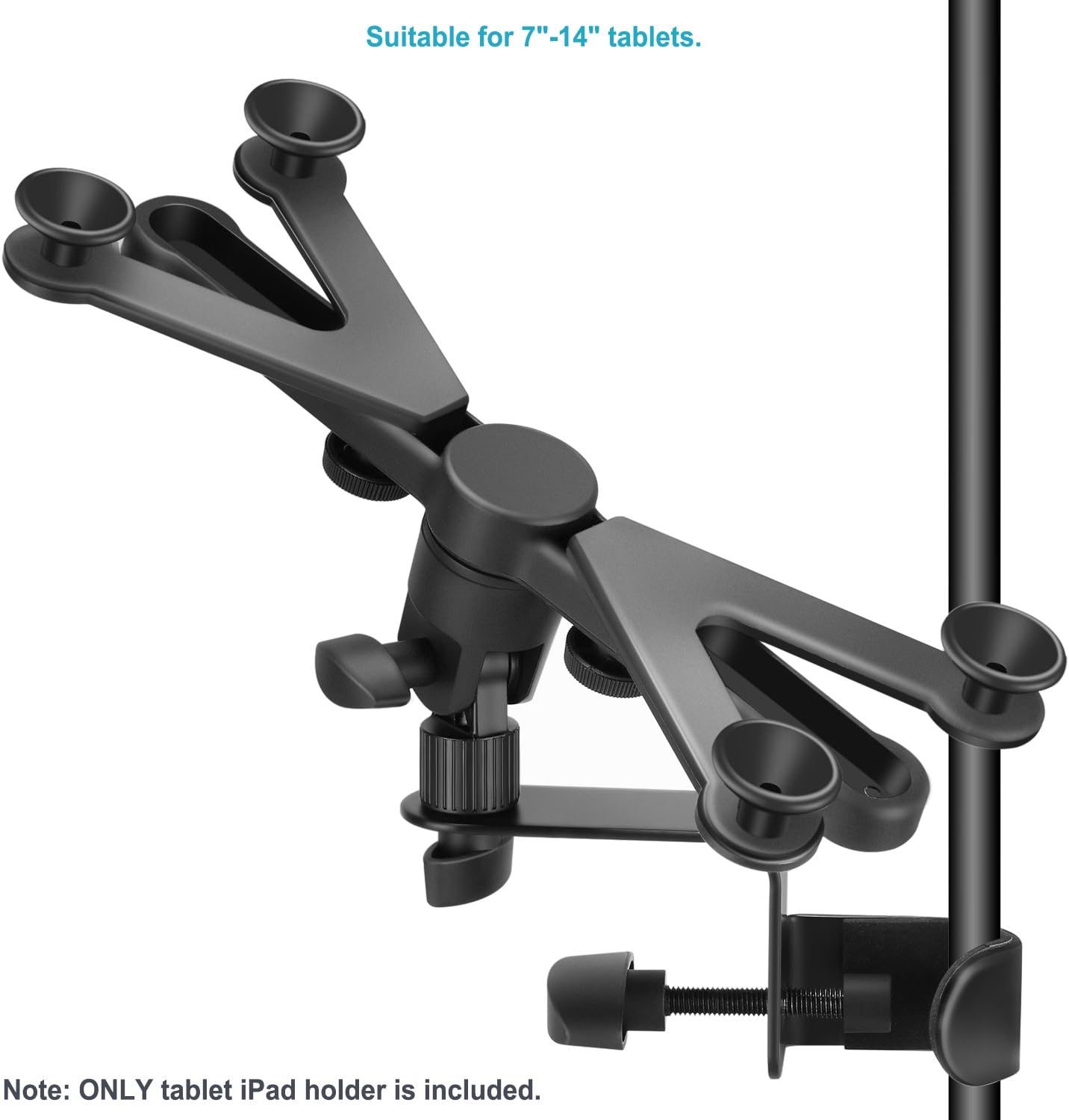 Neewer 7-14 inches Adjustable Tablet Holder Mount with 360 Degree Swivel Clamp for Microphone Stand Compatible with iPad - Image 4