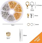 Bafiwu 462pcs Jewelry Making Kit with Lobster Clasps & Jump Rings view 2