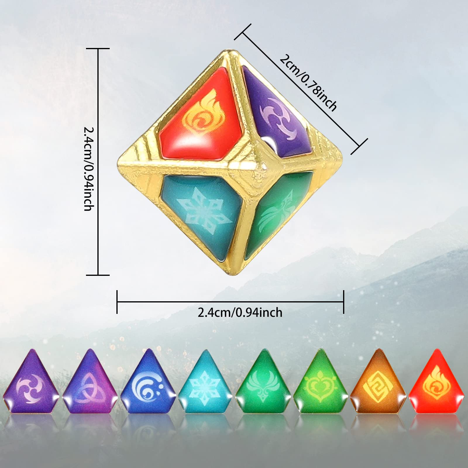 Anime Game GI Genius Invokation TCG Elemental Dice Game Props Accessories Collection Toys (8 pcs)